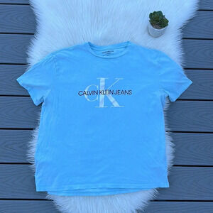 Calvin Klein baby blue monogram t-shirt